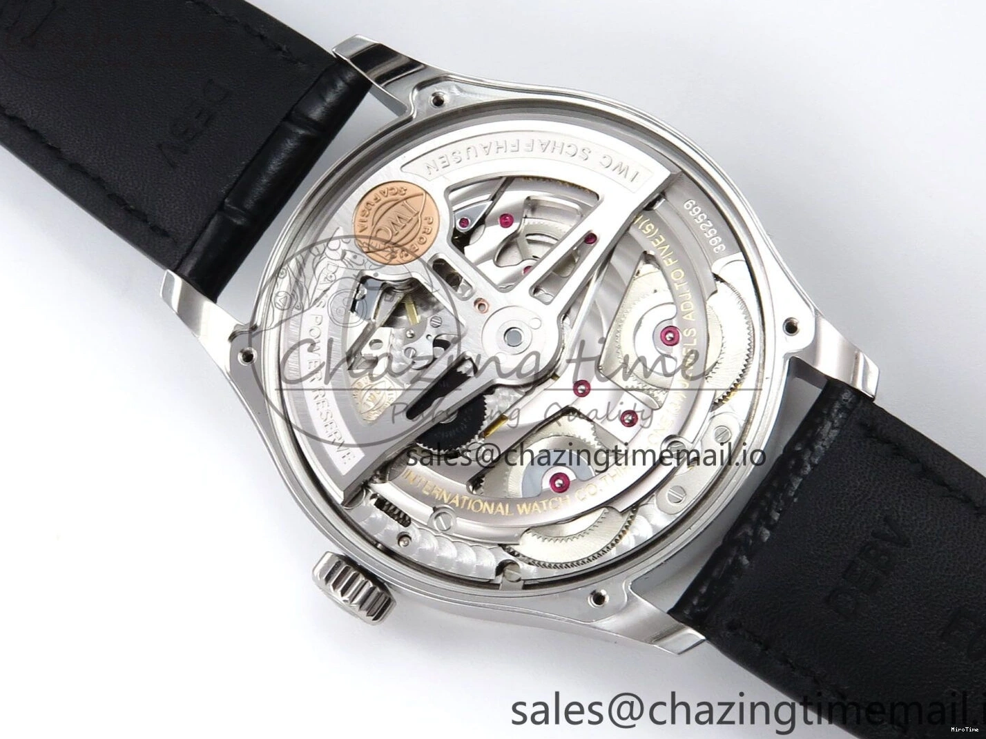 MIROTIME 0308 OnTrend Portugieser Automatic 42mm SS APSF 1:1 Best Edition White RG Dial on Black Leather Strap A 7010